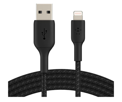 Kabel BELKIN Kabel Braided USB- Lightning 2m czarne CAA002bt2MBK